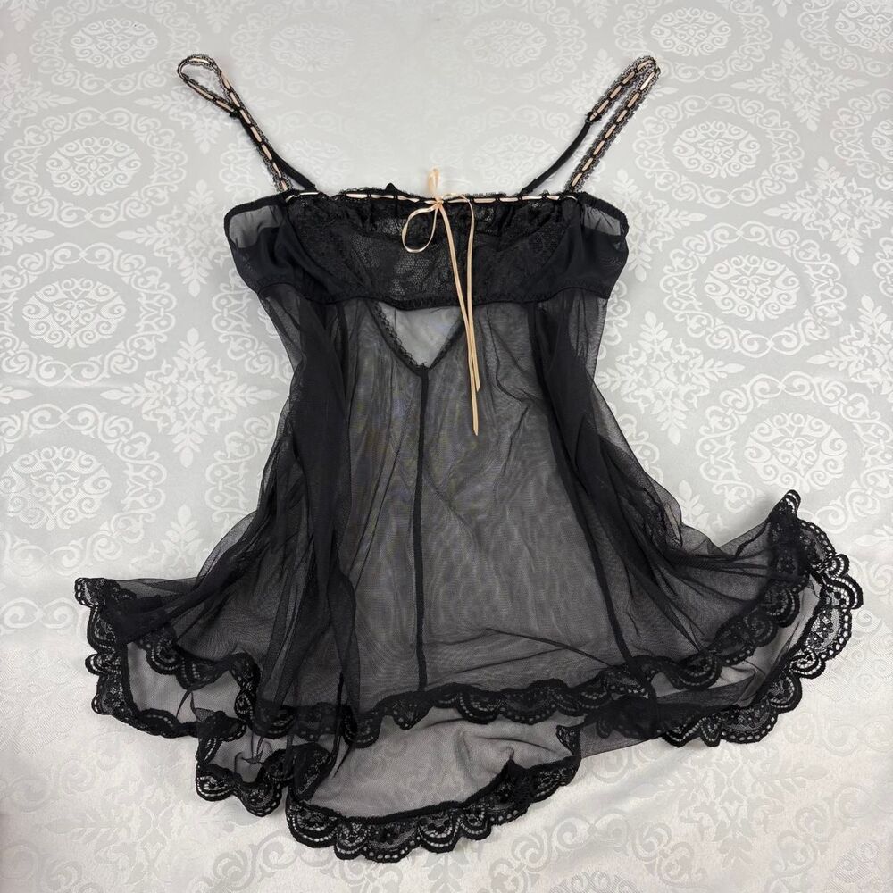 Y2K Victoria's Secret Vintage Babydoll Slip Top Lingerie Romantic Coquette Sz M